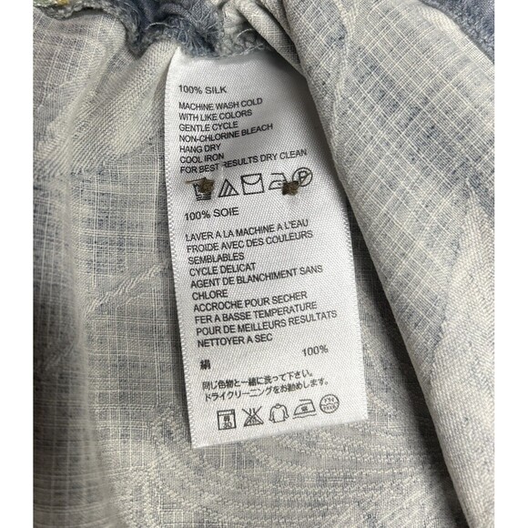 Tommy Bahama Hawaiin Shirt Men's Size XL Blue Silk Floral Print Camp Jacquard - Picture 6 of 7